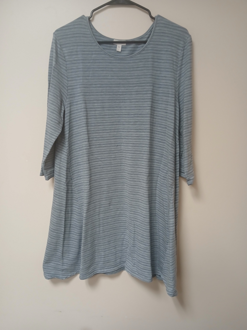 Garnet Hill Blue/grey Striped Knit Tunic